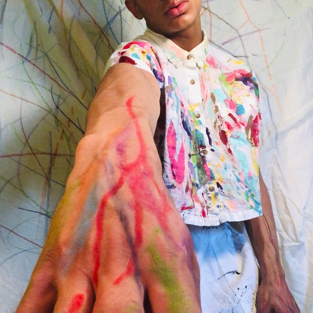 🖌Custom paint splattered shirt